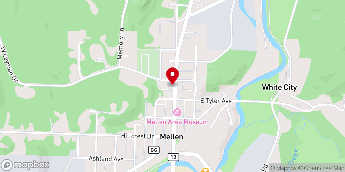 Map showing location of Holy Rosary Catholic Church