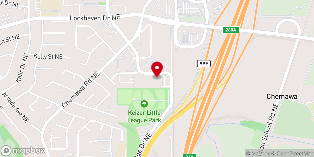 Map showing location of Keizer Church of Christ