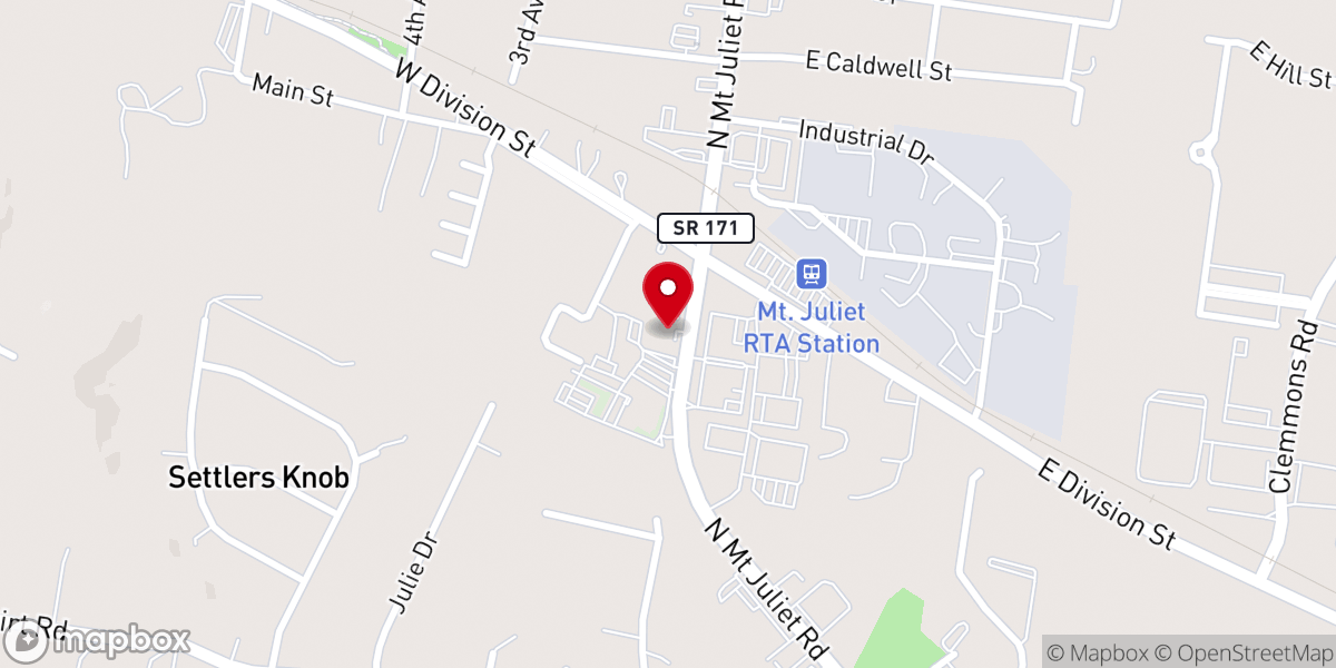 Map showing location of Mt. Juliet Church of Christ Preschool