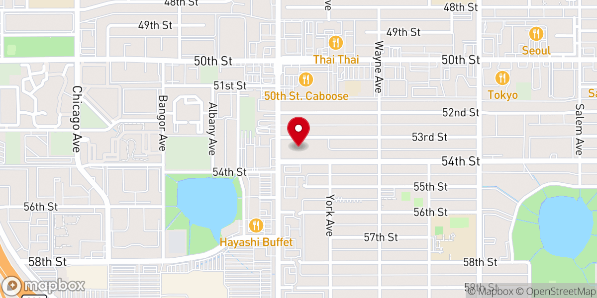 Map showing location of Bacon Heights Baptist Church