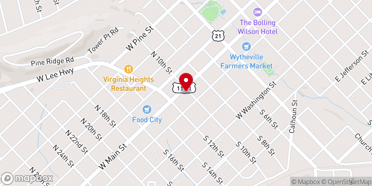 Map showing location of First Christian Church