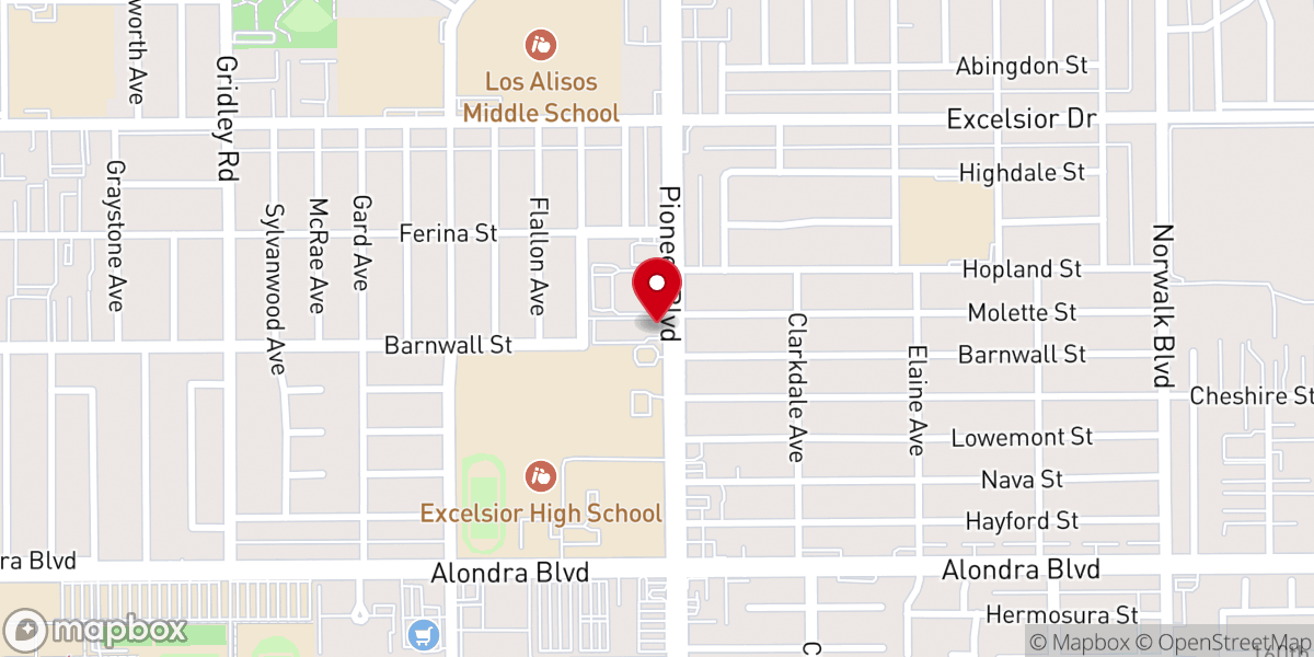 Map showing location of Norwalk Church of Christ
