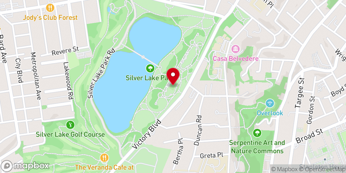 Map showing location of Silver Lake Dog Run