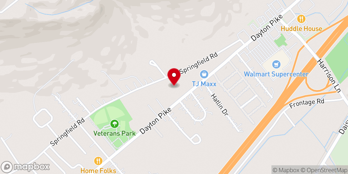 Map showing location of Stoney Point Baptist Church