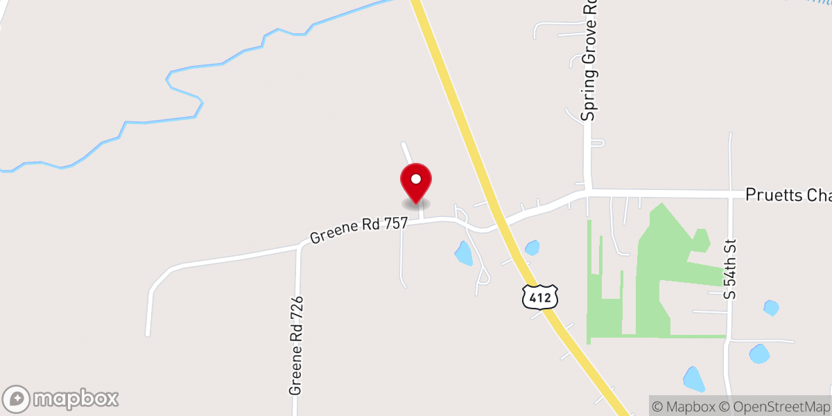 Map showing location of Spring Grove Church