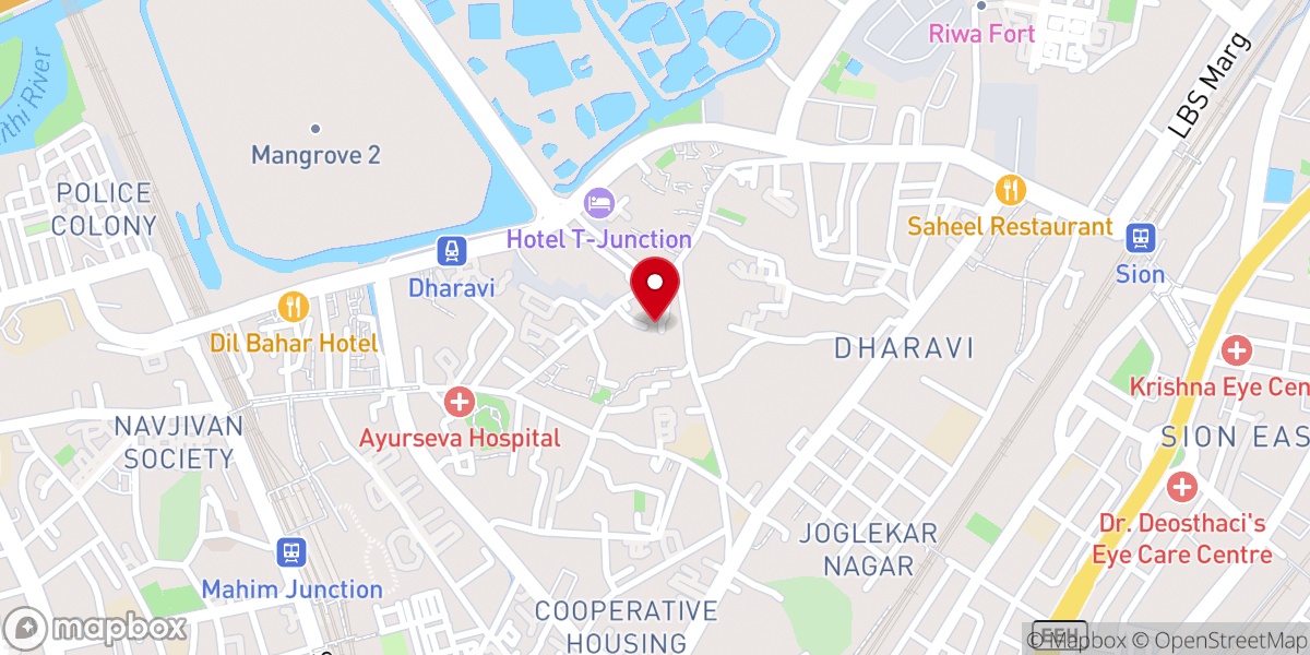 Map showing location of Good Shepherd Church CNI Dharavi