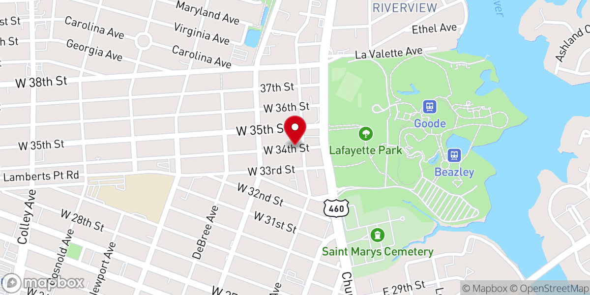 Map showing location of Angelic Church of God and Christ