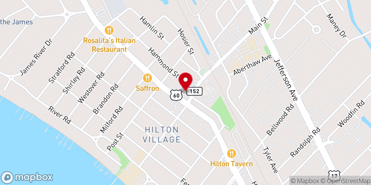 Map showing location of Hilton Baptist Church