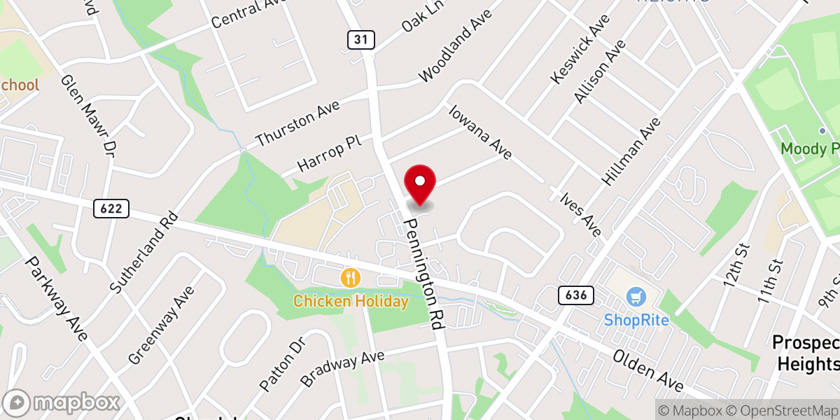 Map showing location of Orland's Ewing Memorial Chapel