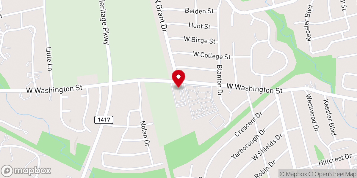 Map showing location of West Sherman Baptist Church