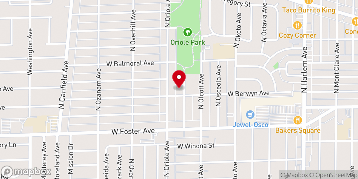 Map showing location of Hope Chicago Church