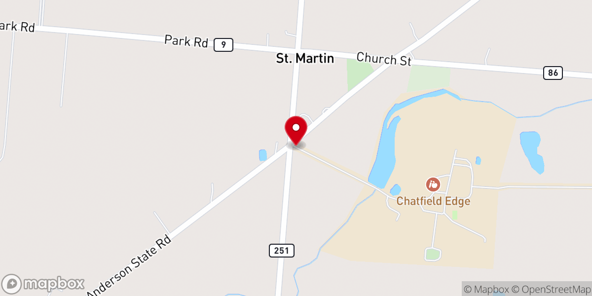 Map showing location of Ursulines of Brown County