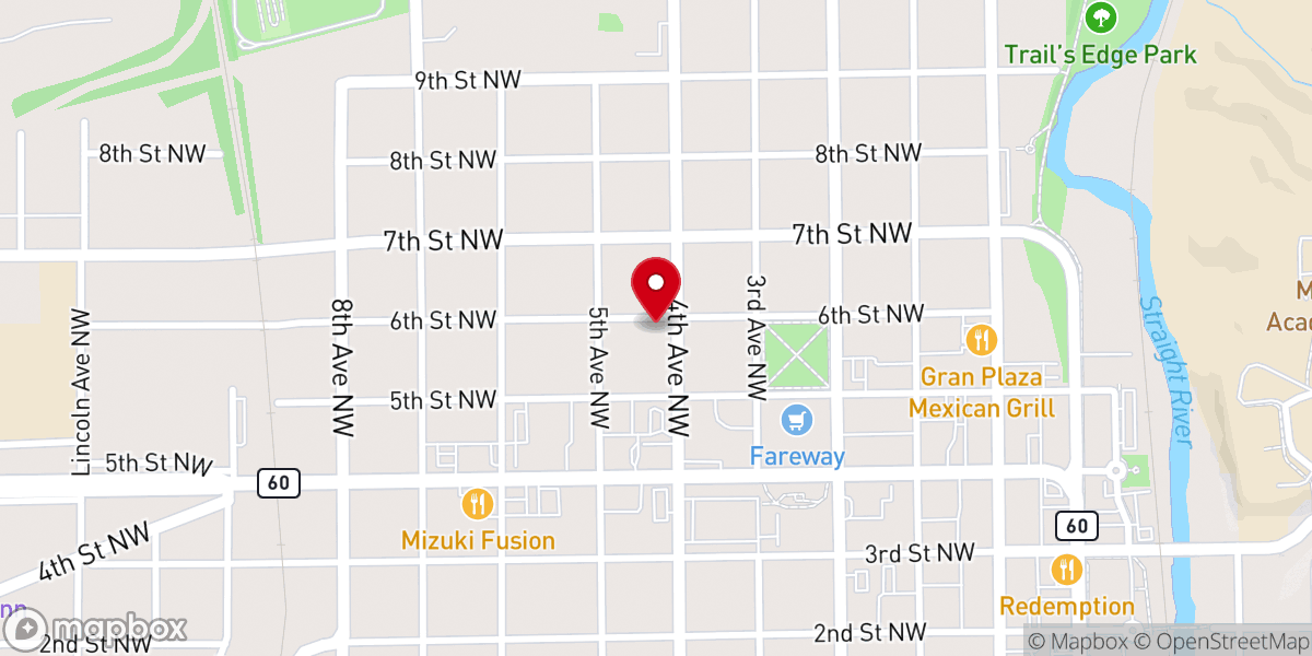 Map showing location of The River Community Church