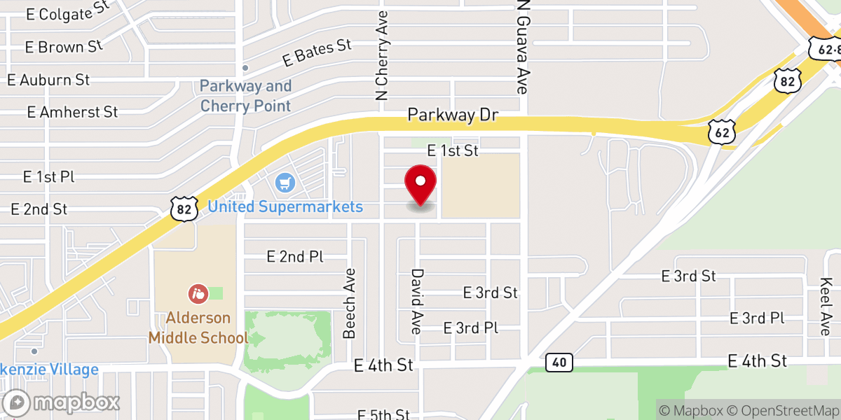 Map showing location of Parkway Drive Baptist Church