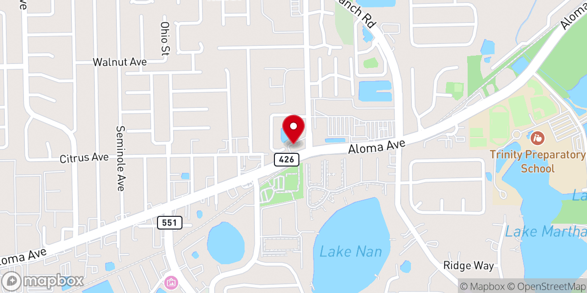 Map showing location of Goldenrod Baptist Church