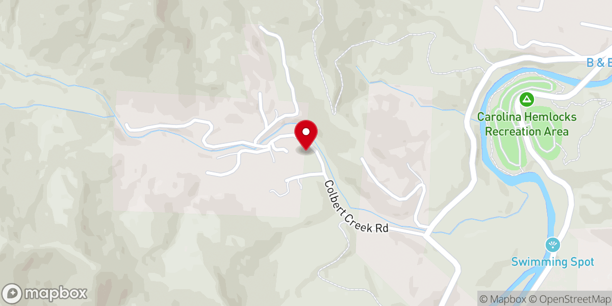 Map showing location of Colbert Creek Church