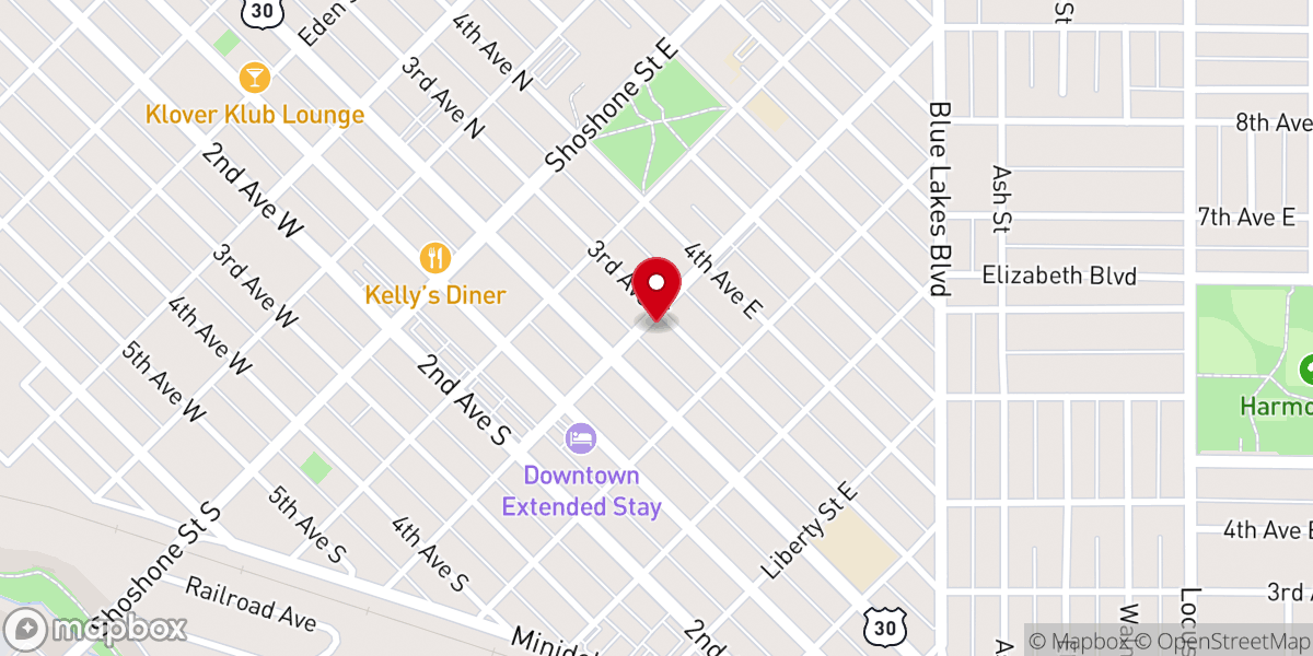 Map showing location of Magic Valley Worship Center
