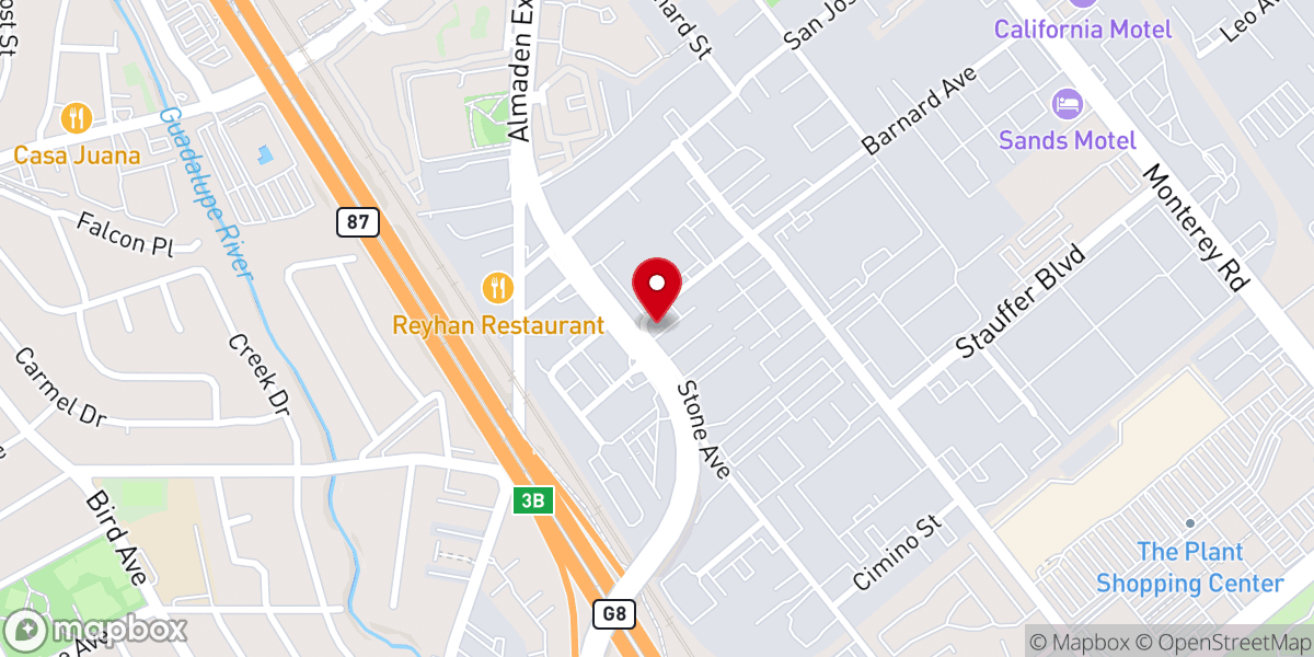 Map showing location of Nuestra Senora de Guadalupe Old Catholic Church