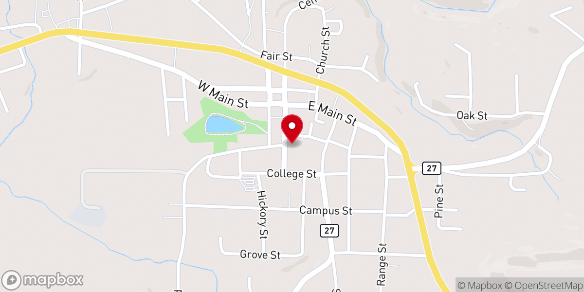 Map showing location of Marshall First Baptist Church
