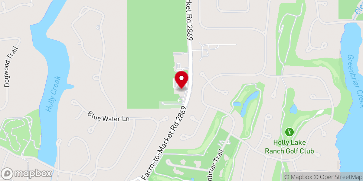 Map showing location of Holly Tree Bible Church