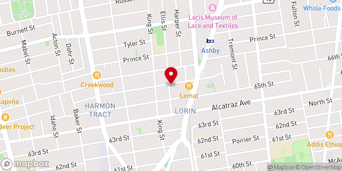 Map showing location of South Berkeley Community Church