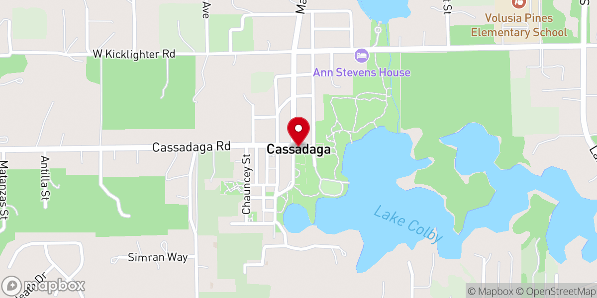 Map showing location of Cassadaga