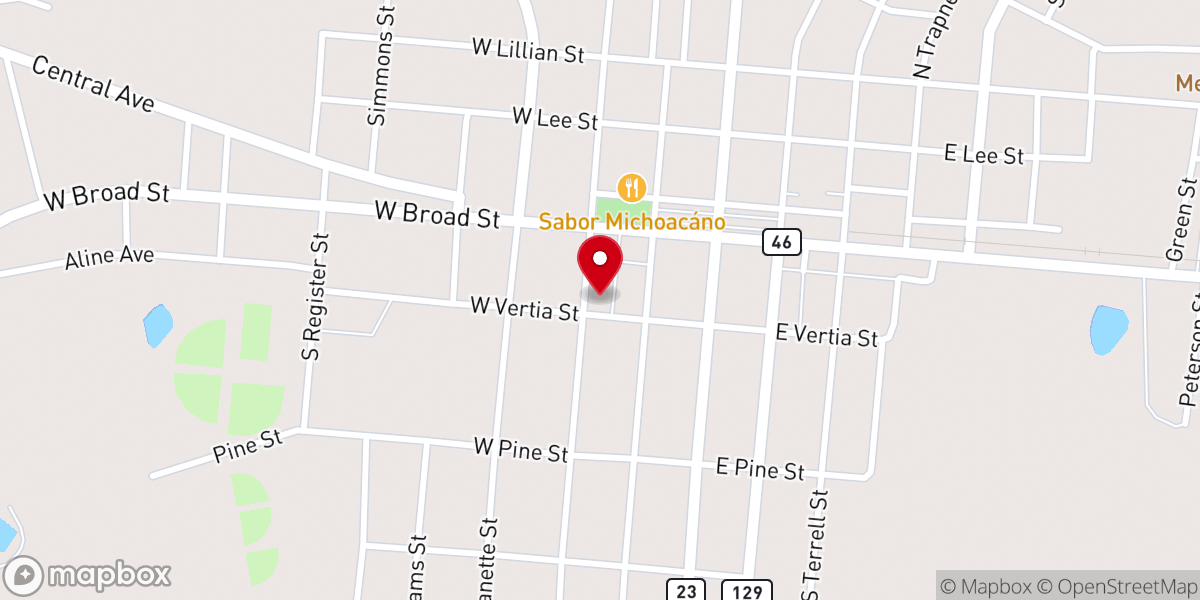 Map showing location of Metter Primitive Baptist Church