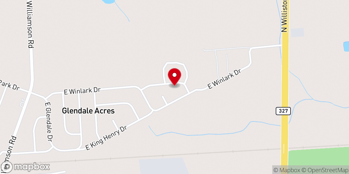 Map showing location of Glendale Church