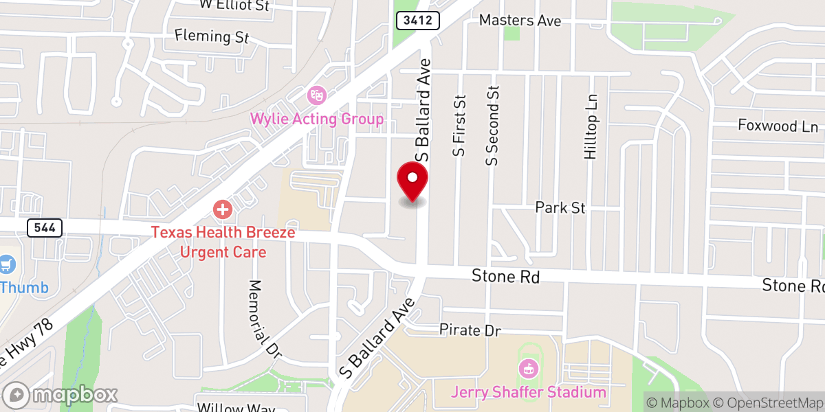 Map showing location of YWAM Wylie
