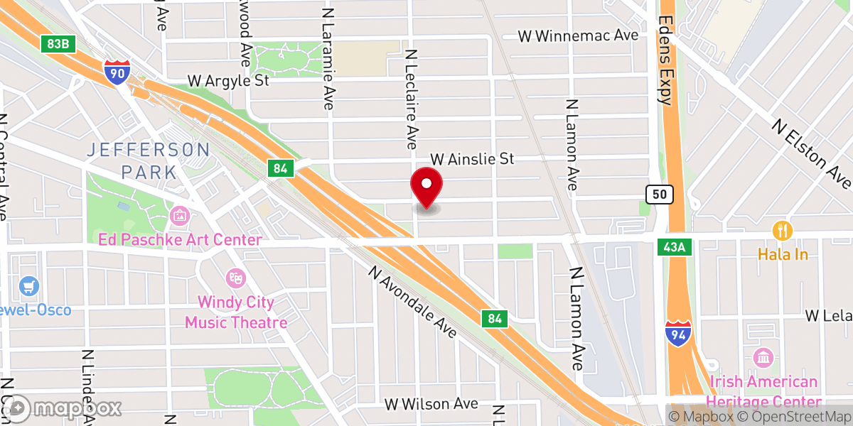 Map showing location of Eden United Church of Christ