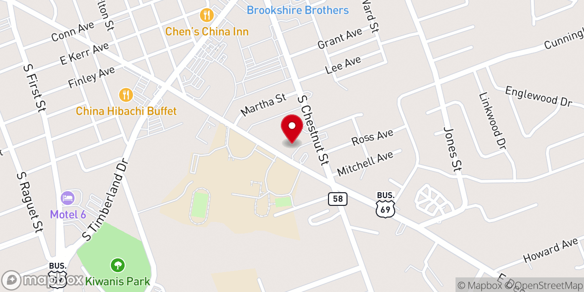 Map showing location of First United Methodist Church of Lufkin