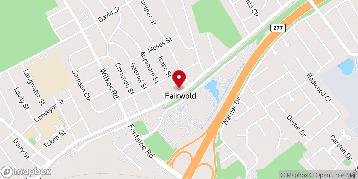 Map showing location of Greenview First Baptist Church