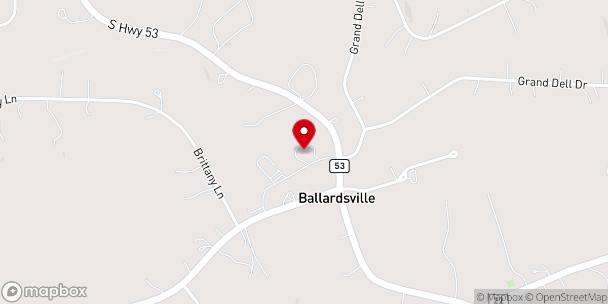 Map showing location of Ballardsville Baptist Church
