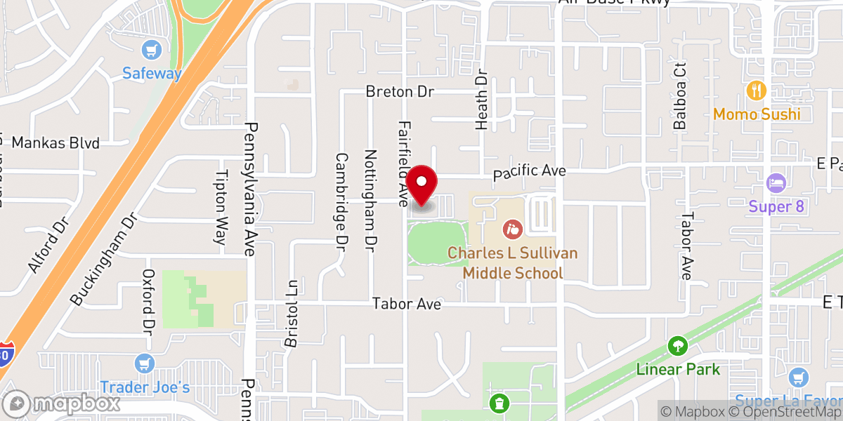 Map showing location of Fairfield Church of Christ