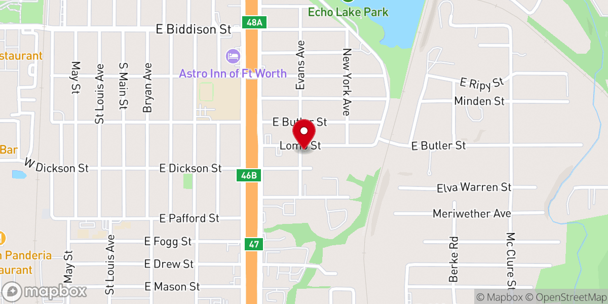 Map showing location of Broadview Baptist Church