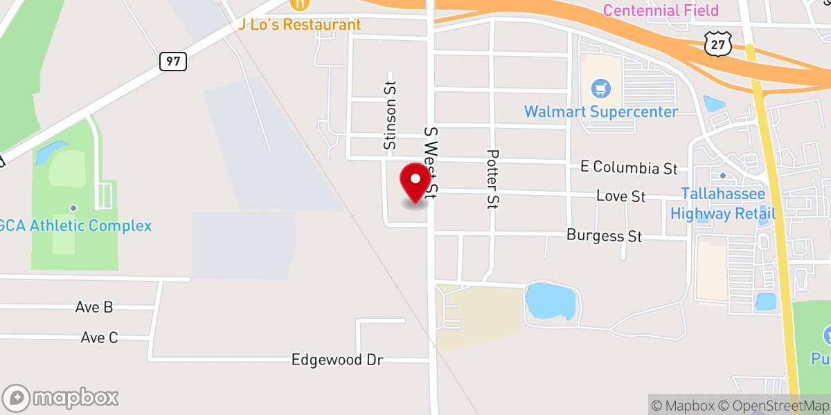 Map showing location of Bethlehem Freewill Baptist Church