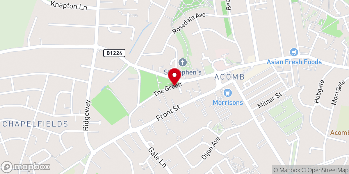 Map showing location of Yorkshire North & East Methodist District