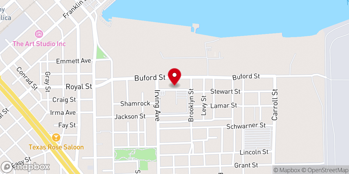 Map showing location of McKinley Ave Baptist Church