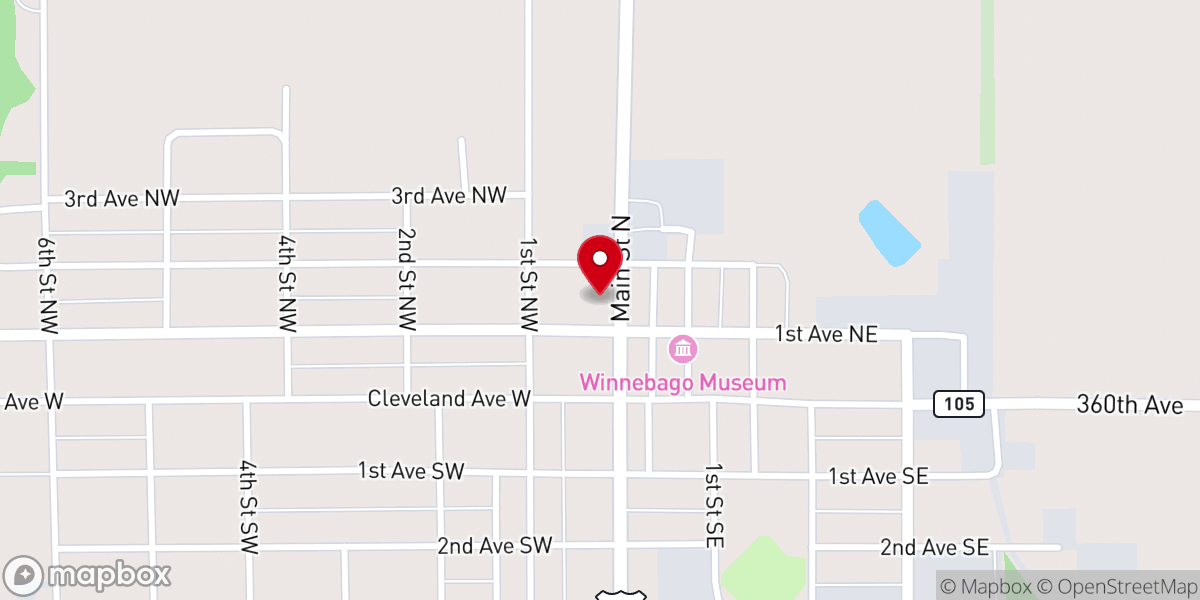 Map showing location of First Presbyterian Church