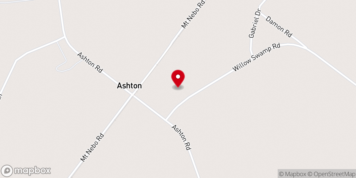 Map showing location of Ashton Baptist Church