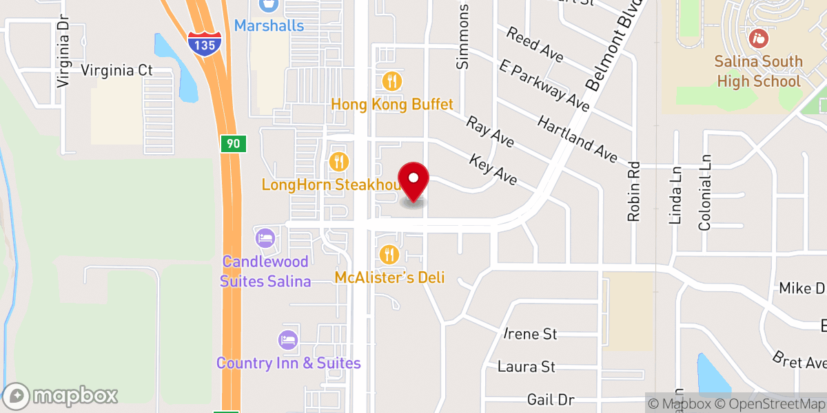 Map showing location of Belmont Boulevard Church of the Nazarene