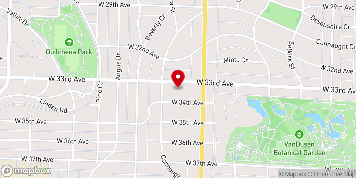 Map showing location of Shaughnessy Heights United Church
