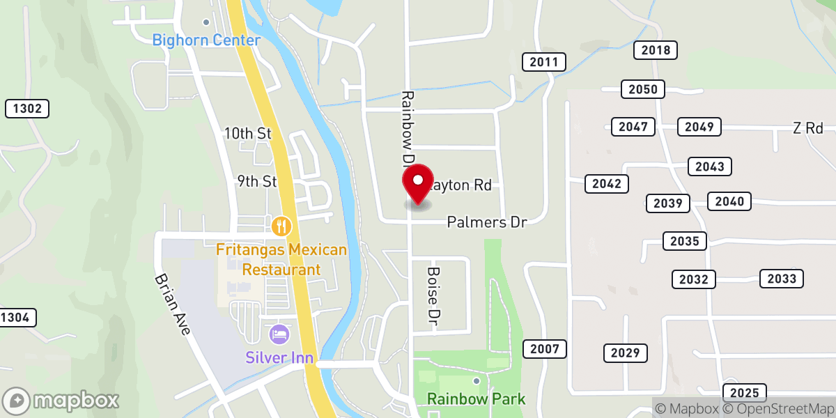 Map showing location of Abundant Life Church