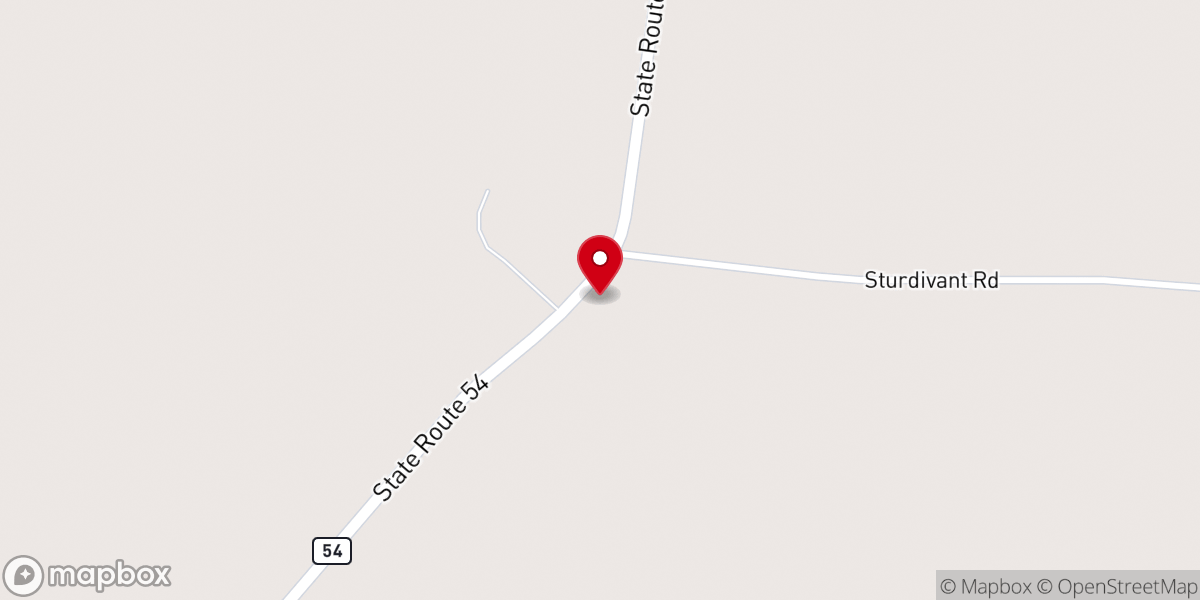 Map showing location of Belle Eagle Church