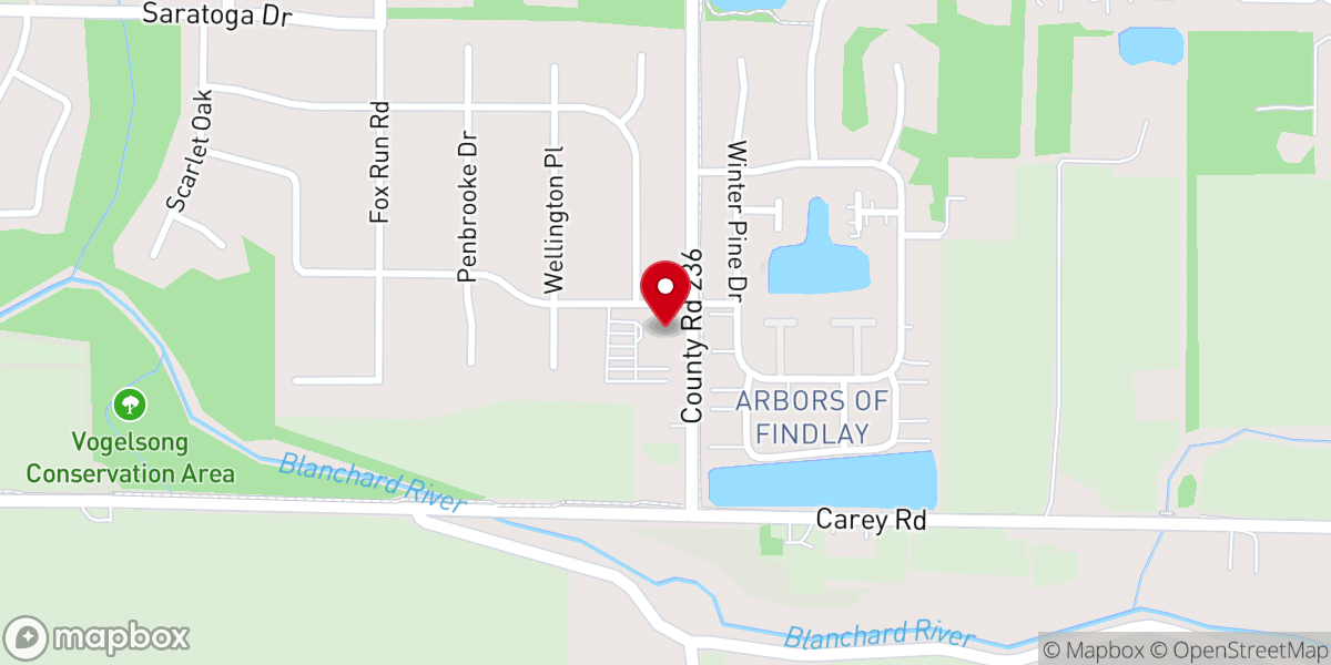 Map showing location of Findlay Free Evangelical Church