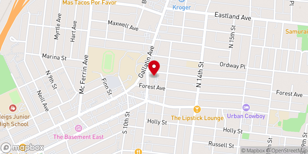 Map showing location of Eastminster Presbyterian Church