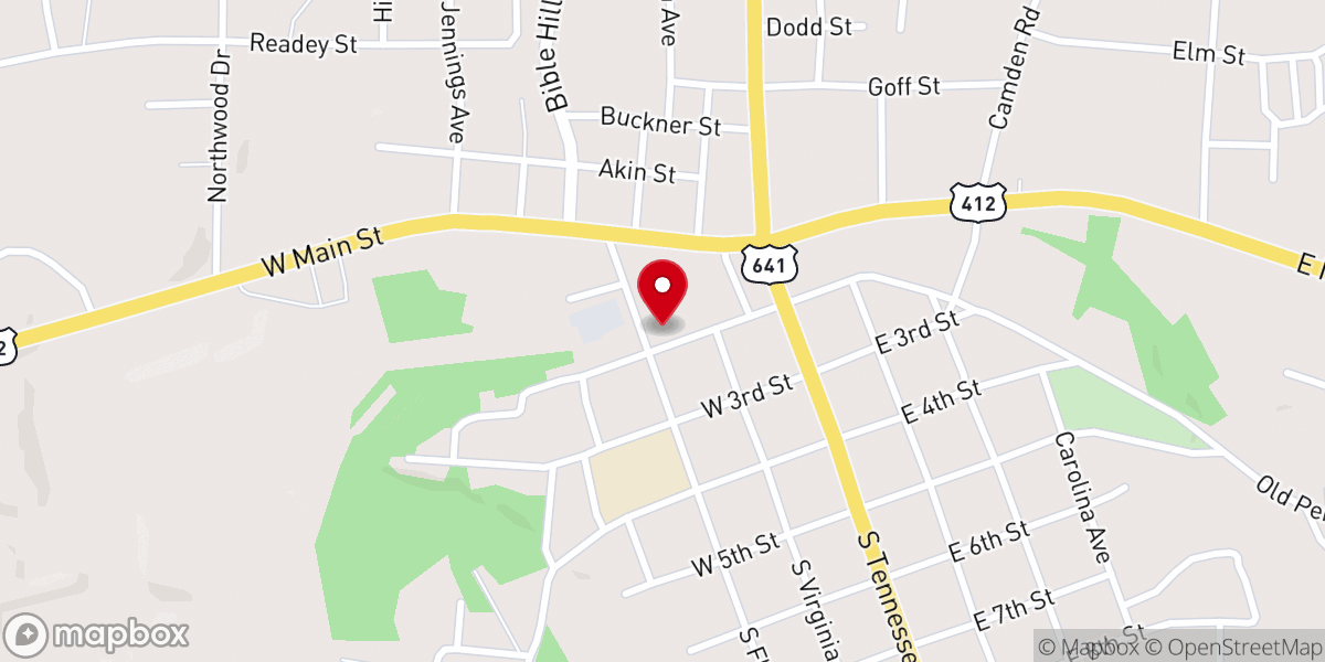 Map showing location of Moore Chapel