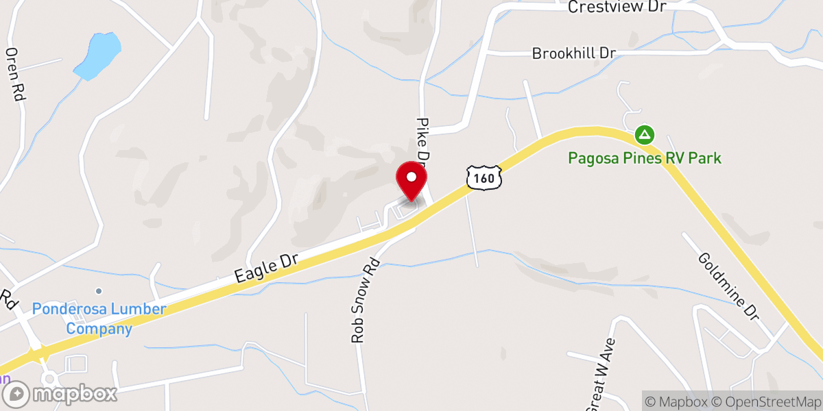 Map showing location of America's Auto & Tire of Pagosa Springs