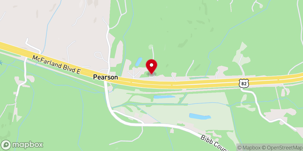 Map showing location of Hubbard Springs Free Will Baptist Church