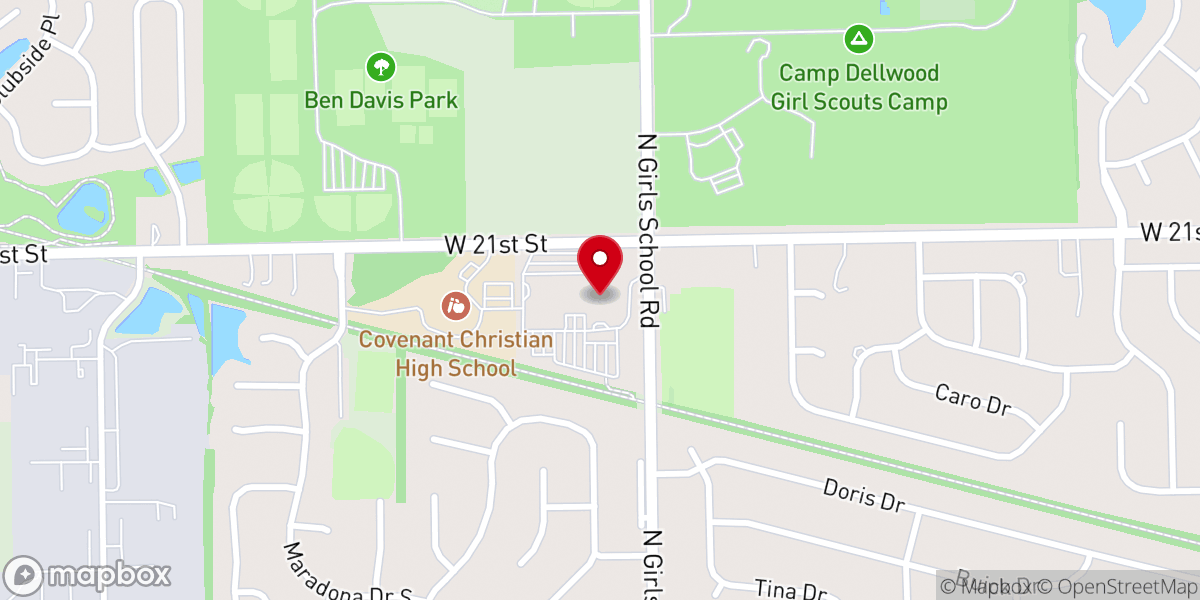 Map showing location of Chapel Rock Christian Church